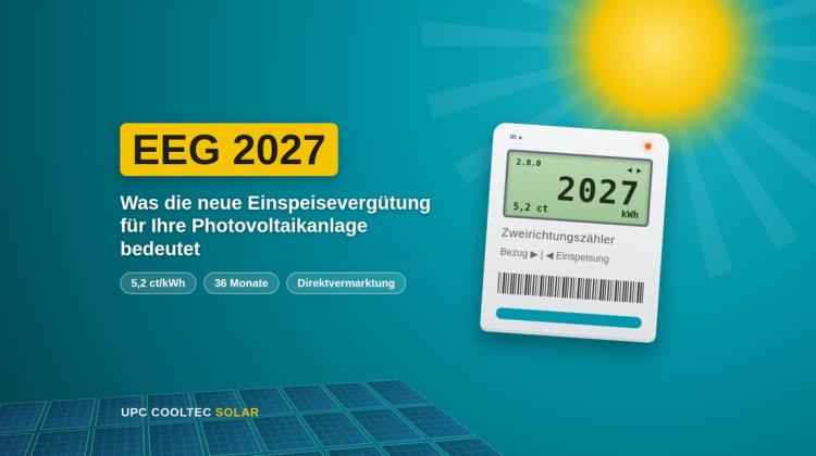 Photovoltaik ab 2027: &Uuml;bergangsverg&uuml;tung, Direktvermarktung und gr&ouml;ssere Speicher