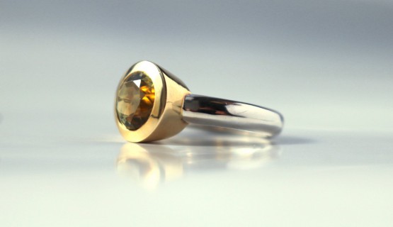 Gelber Turmalin-Ring 585/-Gold