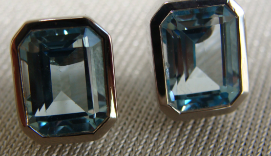 Aquamarinohrstecker 585/-Wei&szlig;gold