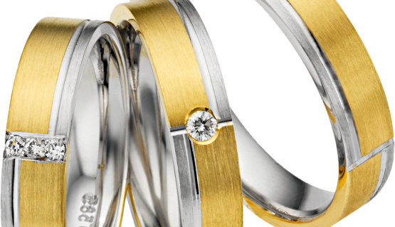  Trauringe in Gold flexibel gestaltbar in der Farbe des Goldes und der Anzahl der Brillanten