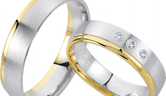 Ringe aus Wei&szlig; und Gelbgold mit Brillanten